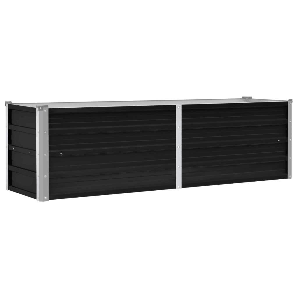 Hævet plantekasse 160x40x45 cm galvaniseret stål antracitgrå Hævet plantekasse 160x40x45 cm galvaniseret stål antracitgrå