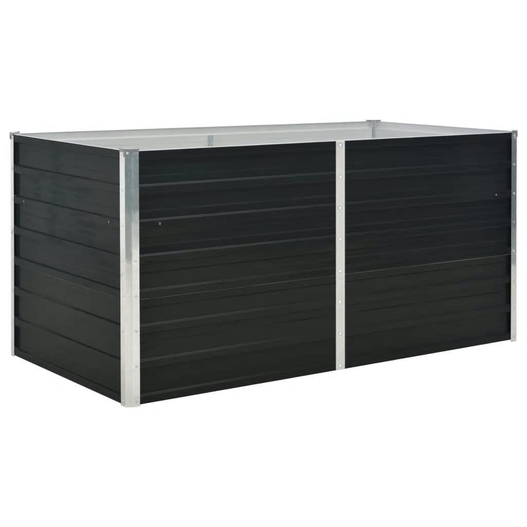 Hævet plantekasse 160x80x77 cm galvaniseret stål antracitgrå Hævet plantekasse 160x80x77 cm galvaniseret stål antracitgrå