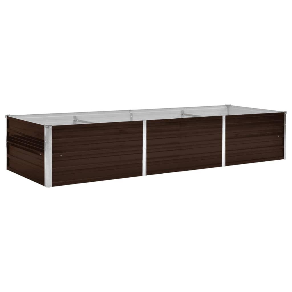 Hævet plantekasse 240x80x45 cm galvaniseret stål brun Hævet plantekasse 240x80x45 cm galvaniseret stål brun
