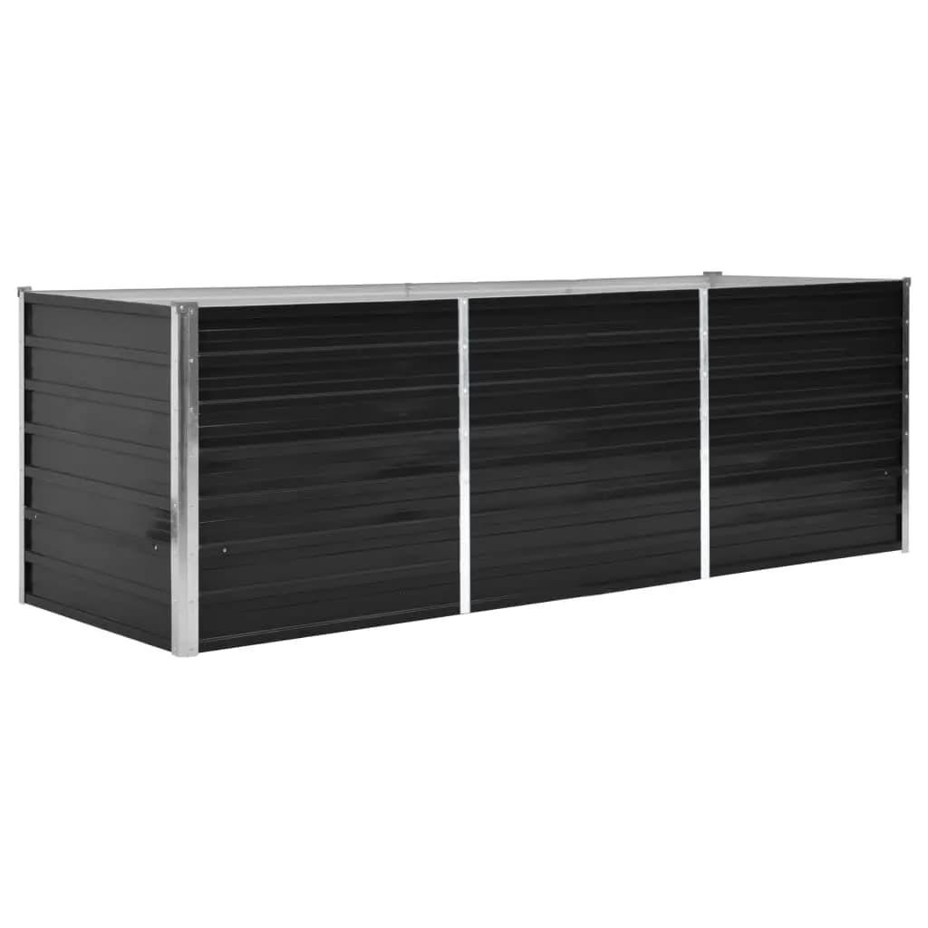 Hævet plantekasse 240x80x77 cm galvaniseret stål antracitgrå Hævet plantekasse 240x80x77 cm galvaniseret stål antracitgrå