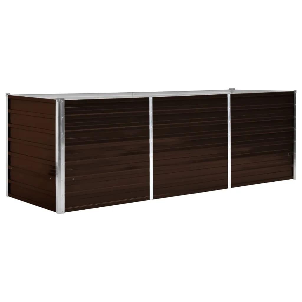 Hævet plantekasse 240x80x77 cm galvaniseret stål brun Hævet plantekasse 240x80x77 cm galvaniseret stål brun