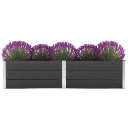 Hævet plantekasse 250x100x54 cm WPC grå