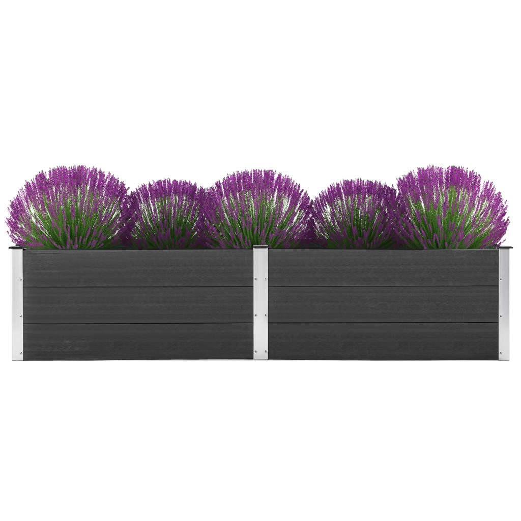 Hævet plantekasse 250x100x54 cm WPC grå Hævet plantekasse 250x100x54 cm WPC grå