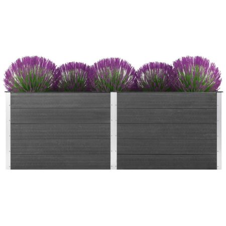 Hævet plantekasse 250x50x91 cm WPC grå