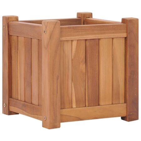 Hævet plantekasse 30x30x30 cm massivt teaktræ