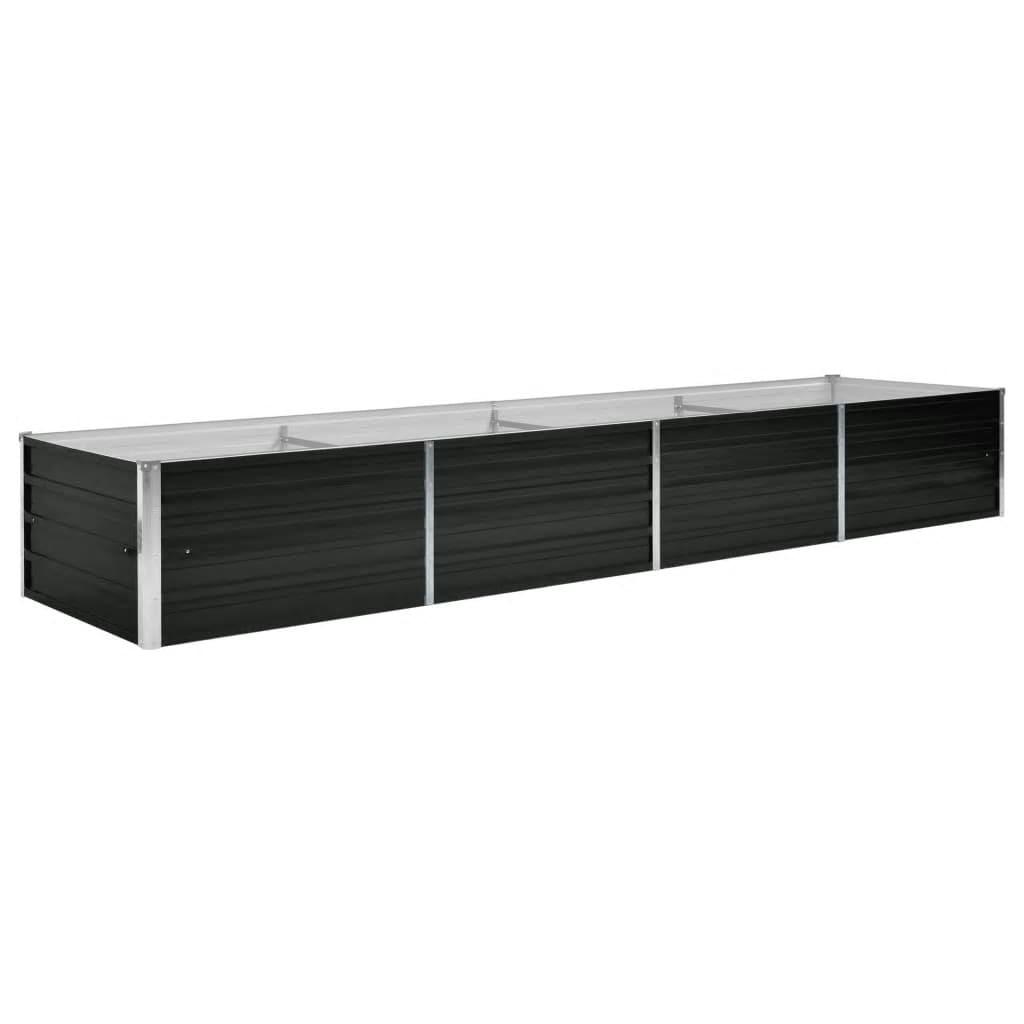Hævet plantekasse 320x80x45 cm galvaniseret stål antracitgrå Hævet plantekasse 320x80x45 cm galvaniseret stål antracitgrå