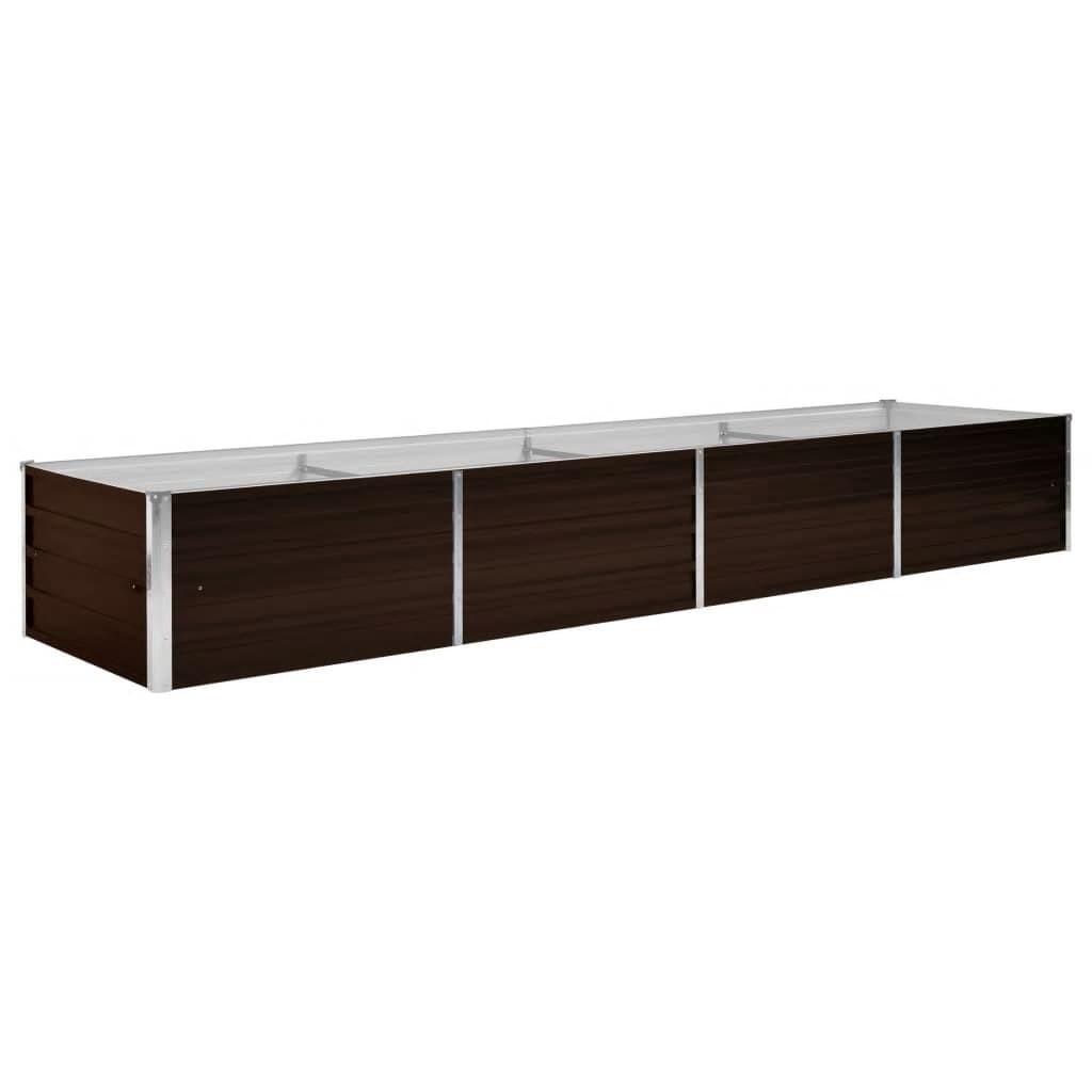 Hævet plantekasse 320x80x45 cm galvaniseret stål brun Hævet plantekasse 320x80x45 cm galvaniseret stål brun
