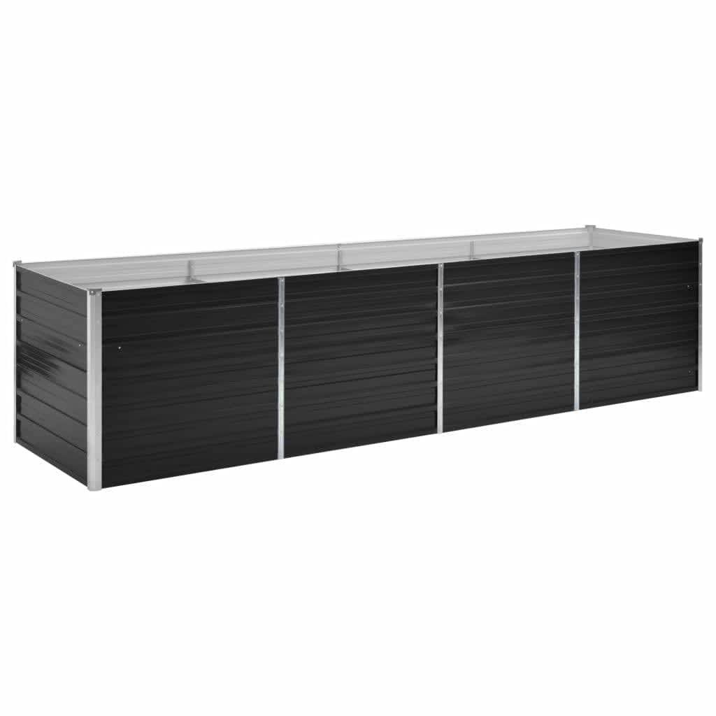 Hævet plantekasse 320x80x77 cm galvaniseret stål antracitgrå Hævet plantekasse 320x80x77 cm galvaniseret stål antracitgrå