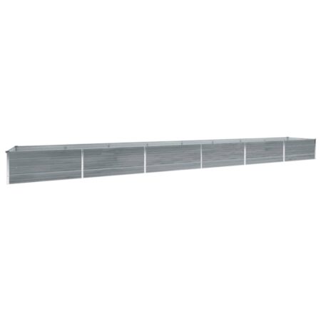 Hævet plantekasse 600x80x45 cm galvaniseret stål grå