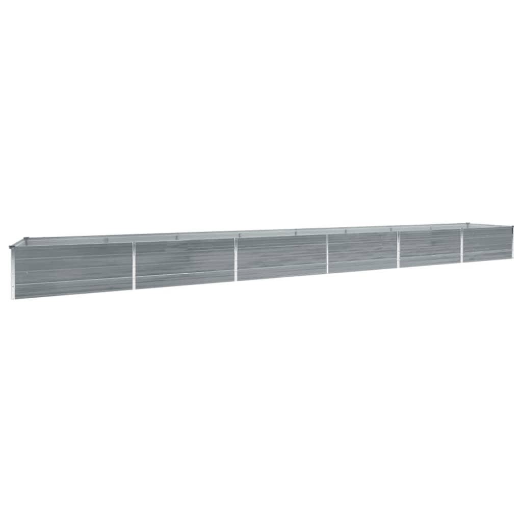 Hævet plantekasse 600x80x45 cm galvaniseret stål grå Hævet plantekasse 600x80x45 cm galvaniseret stål grå