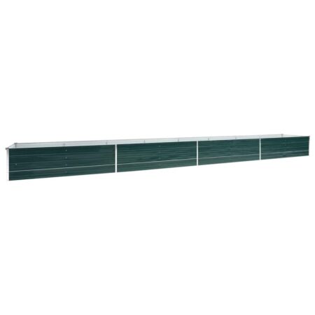 Hævet plantekasse 600x80x45 cm galvaniseret stål grøn