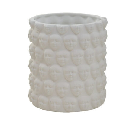 Hallbergs Faces vase - white - 20