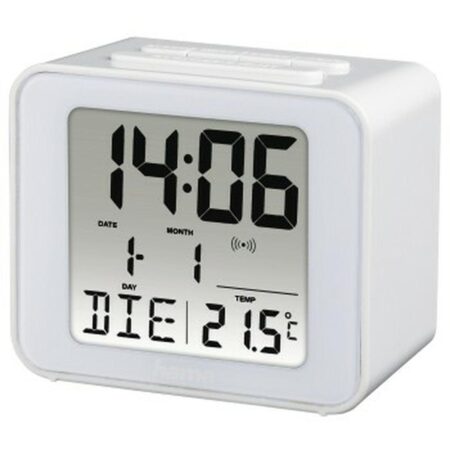 Hama Cube vækkeur - hvid digital alarm med termometer