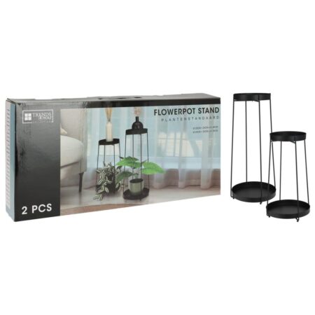 H&S Collection blomsterstativer 2 stk. metal sort