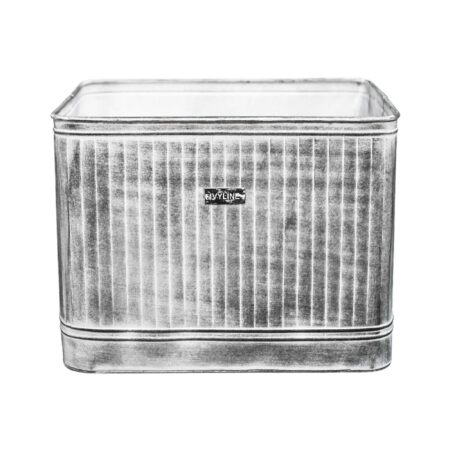 Hampton Rectangle Galvanised Metal Outdoor Planter Grey