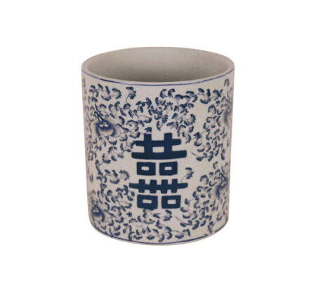 Happiness Pot Blue/White