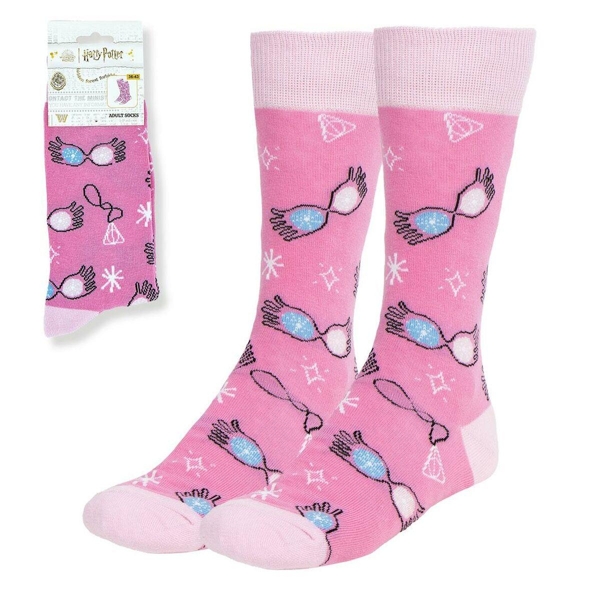 Harry Potter sokker dame 36-43 - lyserøde motivstrømper Harry Potter sokker dame 36-43 - lyserøde motivstrømper