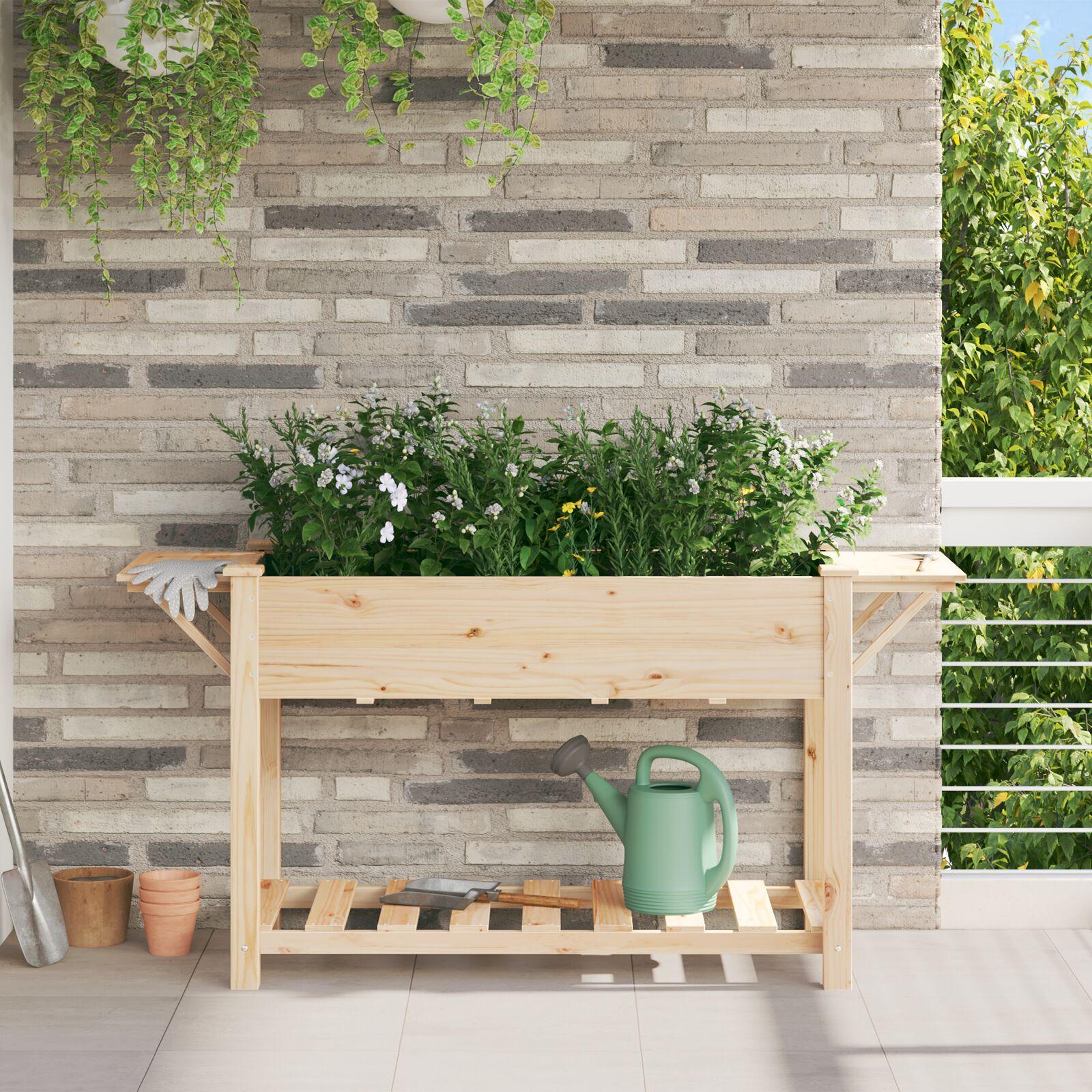Have Blomsterkrukke Beige 155 x 59 x 76.5 cm Massivt fyrretræ Have Blomsterkrukke Beige 155 x 59 x 76.5 cm Massivt fyrretræ