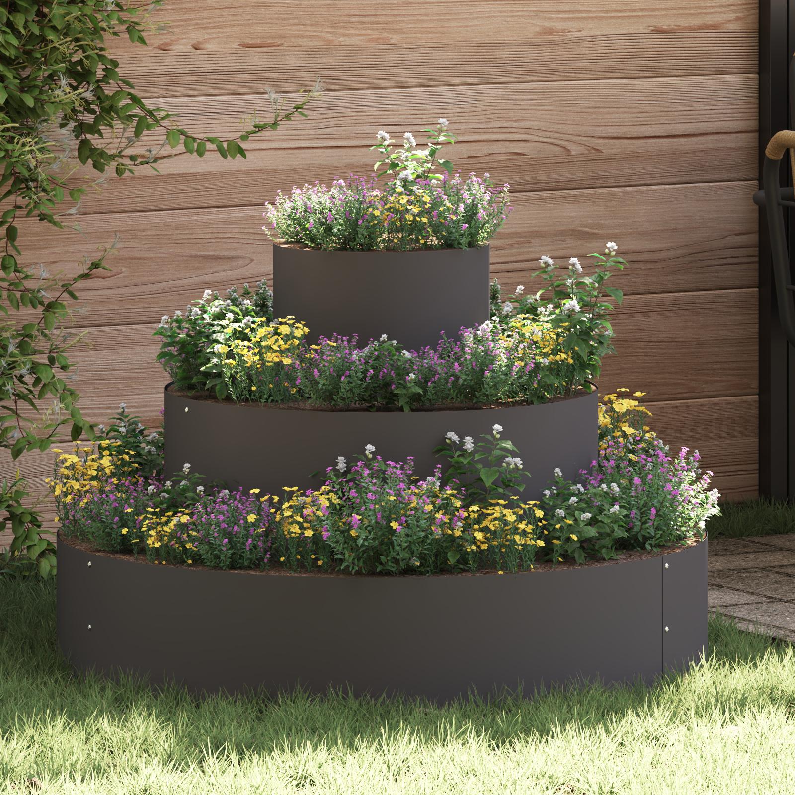 Have Blomsterkrukke Sort 90 x 90 x 20 cm Stål Have Blomsterkrukke Sort 90 x 90 x 20 cm Stål
