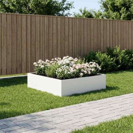 Have blomsterkrukke hvid 100 x 100 x 30 cm i koldvalset stål