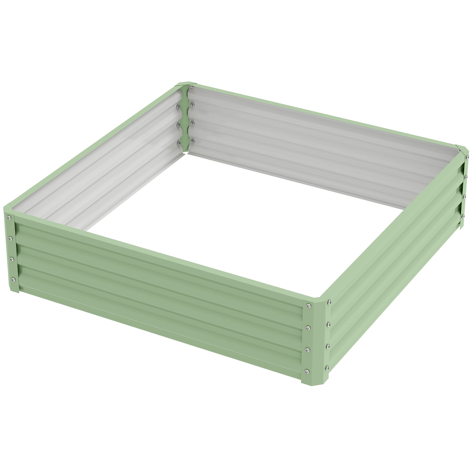 Havebed, plantekasse med stålhus, grøn, 120 x 120 x 30 cm Havebed, plantekasse med stålhus, grøn, 120 x 120 x 30 cm