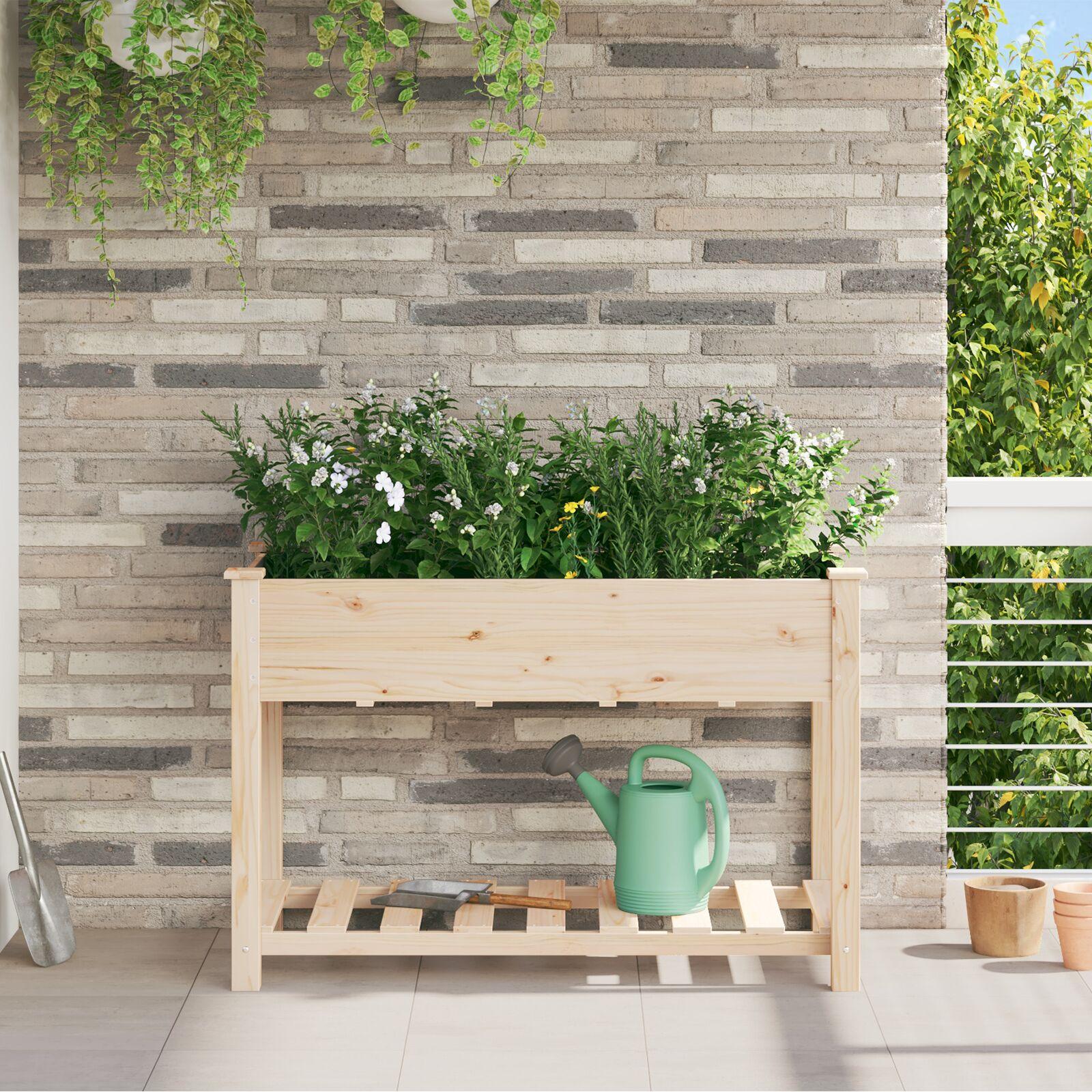 Havekrukke med hylde 115x59x76 cm Solid fyrretræ Havekrukke med hylde 115x59x76 cm Solid fyrretræ