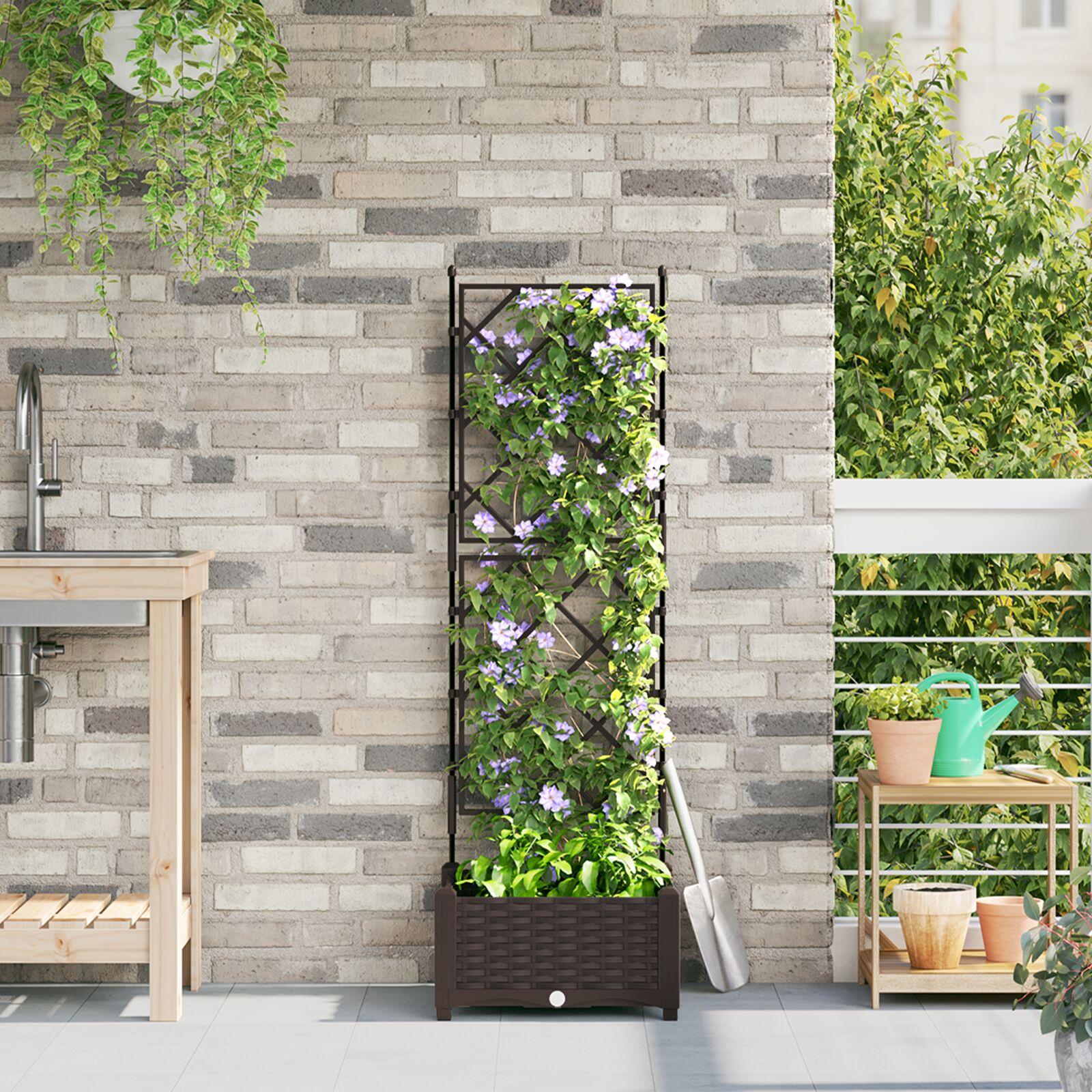 Havekrukke med trellis Brun 40 x 40 x 125.5 cm PP Havekrukke med trellis Brun 40 x 40 x 125.5 cm PP