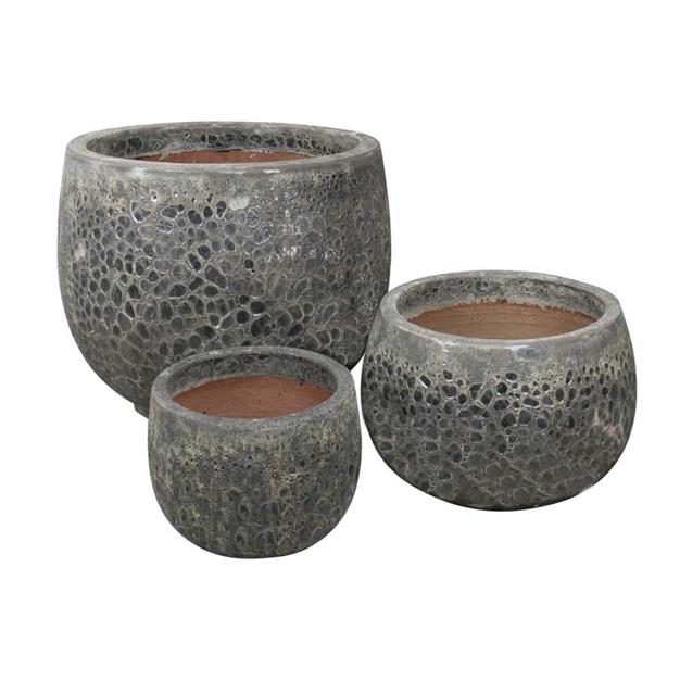 Havekrukke sæt af 3 størrelser - grå keramik Str. 42 Havekrukke sæt af 3 størrelser - grå keramik Str. 42