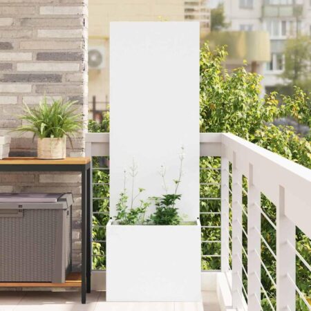 Havest vase med dekorativ panel Hvid 50 x 140 cm