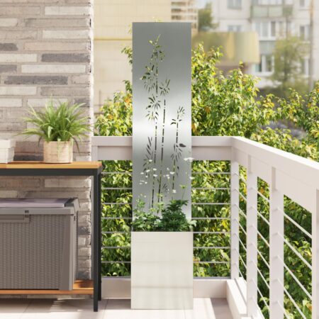 Havest vase med dekorativ panel Sølv 32 x 140 cm