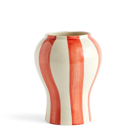 Hay - Sobremesa Stripe vase S - rød/hvid