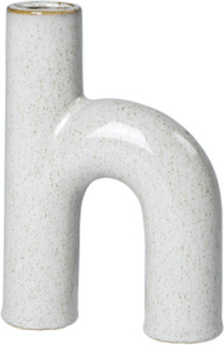 Hector, Vase, hvid, H19x4,5x13 cm, stentøj