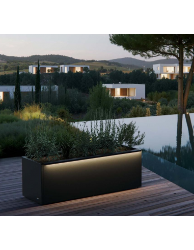 Herstera CUBE Højbed med LED lys i stål H50 x B150 x D53 cm - Antracit Herstera CUBE Højbed med LED lys i stål H50 x B150 x D53 cm - Antracit