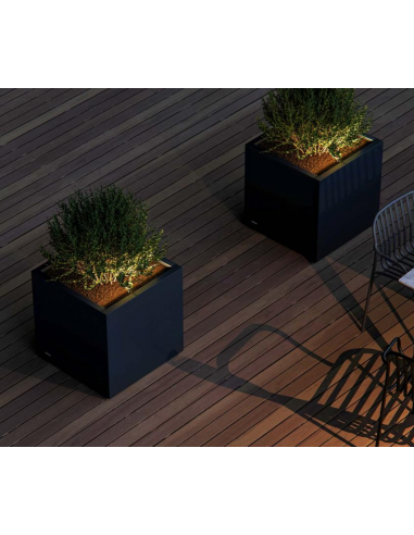 Herstera CUBE Højbed med LED lys i stål H60 x B60 x D60 cm - Antracit Herstera CUBE Højbed med LED lys i stål H60 x B60 x D60 cm - Antracit