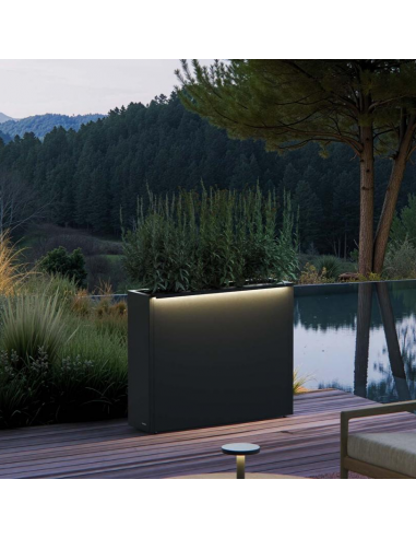 Herstera CUBE Højbed med LED lys i stål H80 x B100 x D28 cm - Antracit