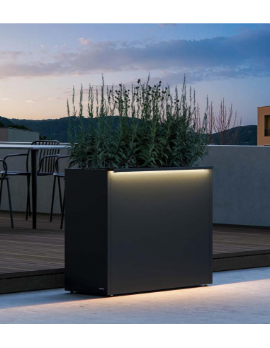 Herstera CUBE Højbed med LED lys i stål H80 x B100 x D43 cm - Antracit Herstera CUBE Højbed med LED lys i stål H80 x B100 x D43 cm - Antracit
