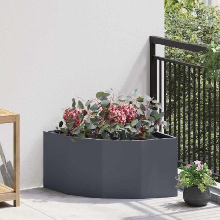 Hjørne Plantekasse Antracit 60 x 60 x 35 cm Stål
