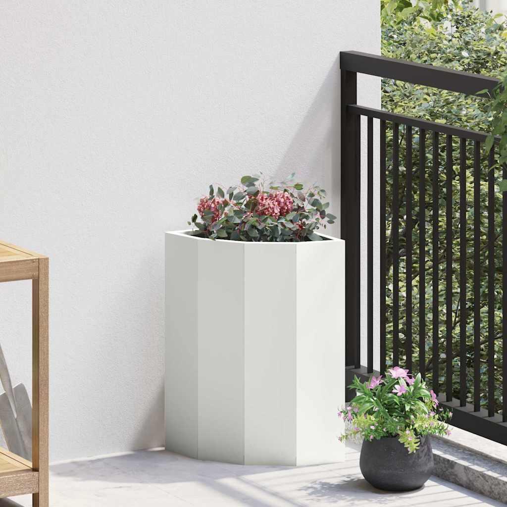 Hjørne Plantekasse Hvid 30 x 30 x 50 cm Stål Hjørne Plantekasse Hvid 30 x 30 x 50 cm Stål