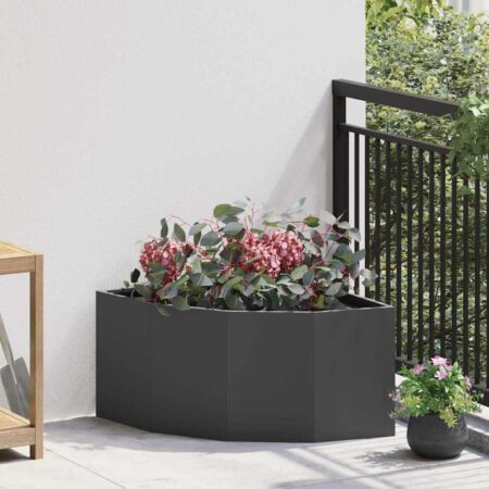 Hjørne Plantekasse Sort 60 x 60 x 35 cm Stål