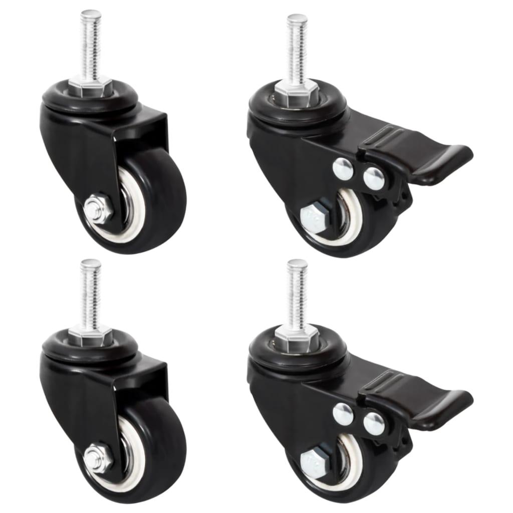 Hjul til plantekasse 4 stk. 8x3,5x8 cm jern sort Hjul til plantekasse 4 stk. 8x3,5x8 cm jern sort