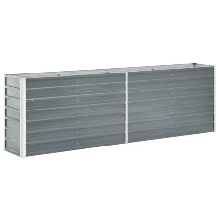 Høj plantekasse 240x40x77 cm galvaniseret stål grå