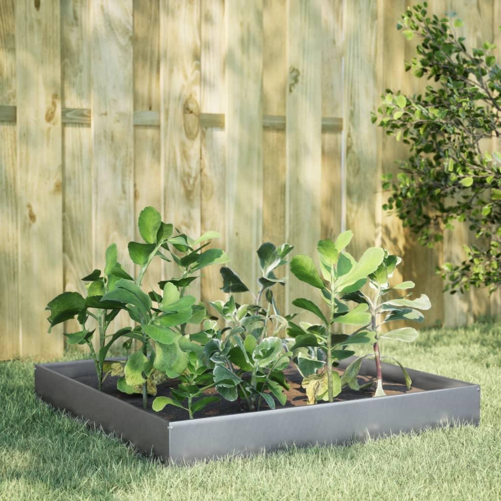 Højbed 100 x 100 x 26 cm - galvaniseret stål, firkantet plantekasse Højbed 100 x 100 x 26 cm - galvaniseret stål, firkantet plantekasse