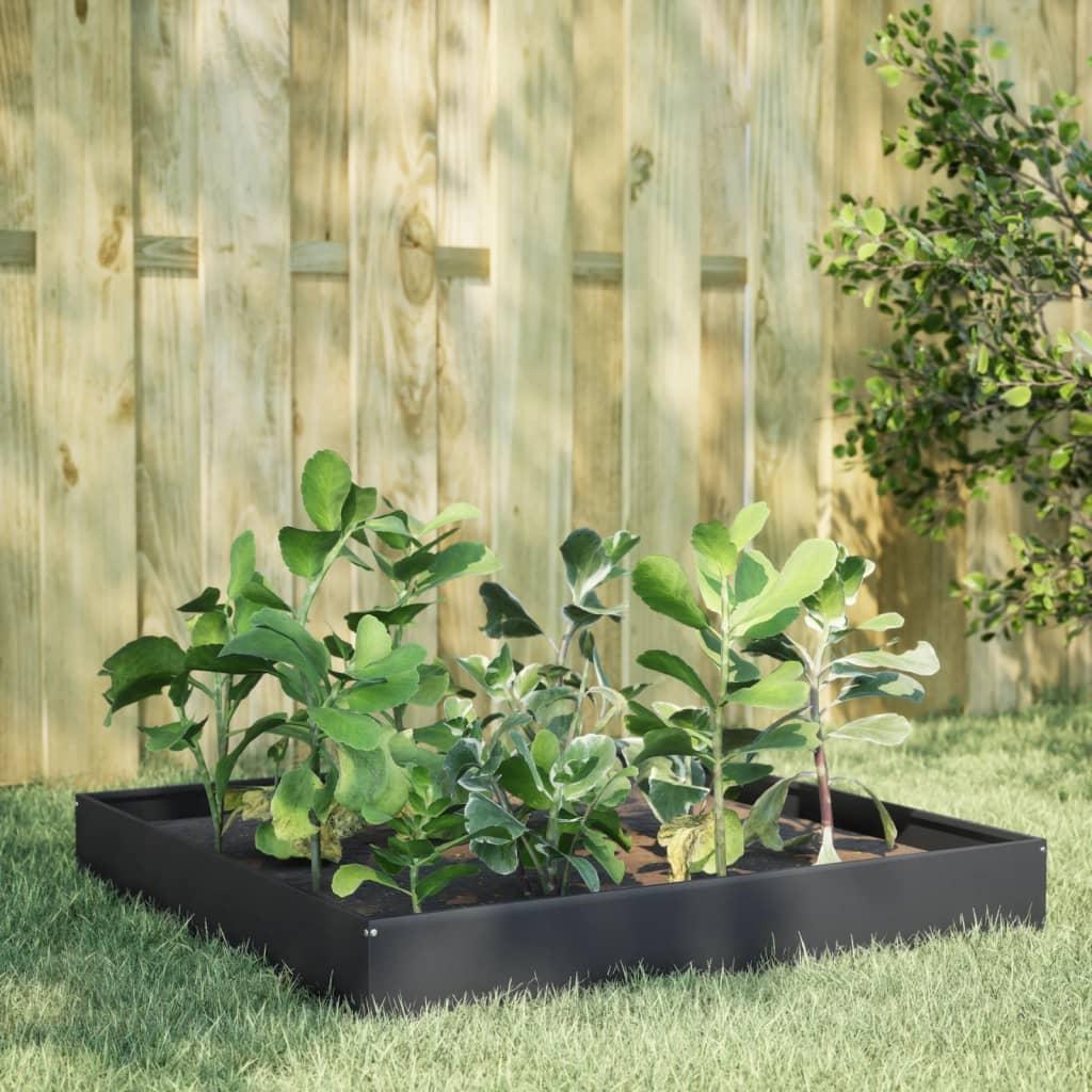 Højbed 100 × 100 × 26 cm i stål - antracitgrå Højbed 100 × 100 × 26 cm i stål - antracitgrå