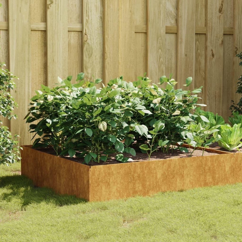 Højbed 100 × 100 × 41 cm i cortenstål - rustfarvet Højbed 100 × 100 × 41 cm i cortenstål - rustfarvet