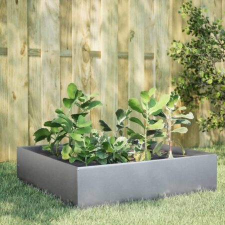 Højbed 100 × 100 × 41 cm i galvaniseret stål - firkantet plantekasse
