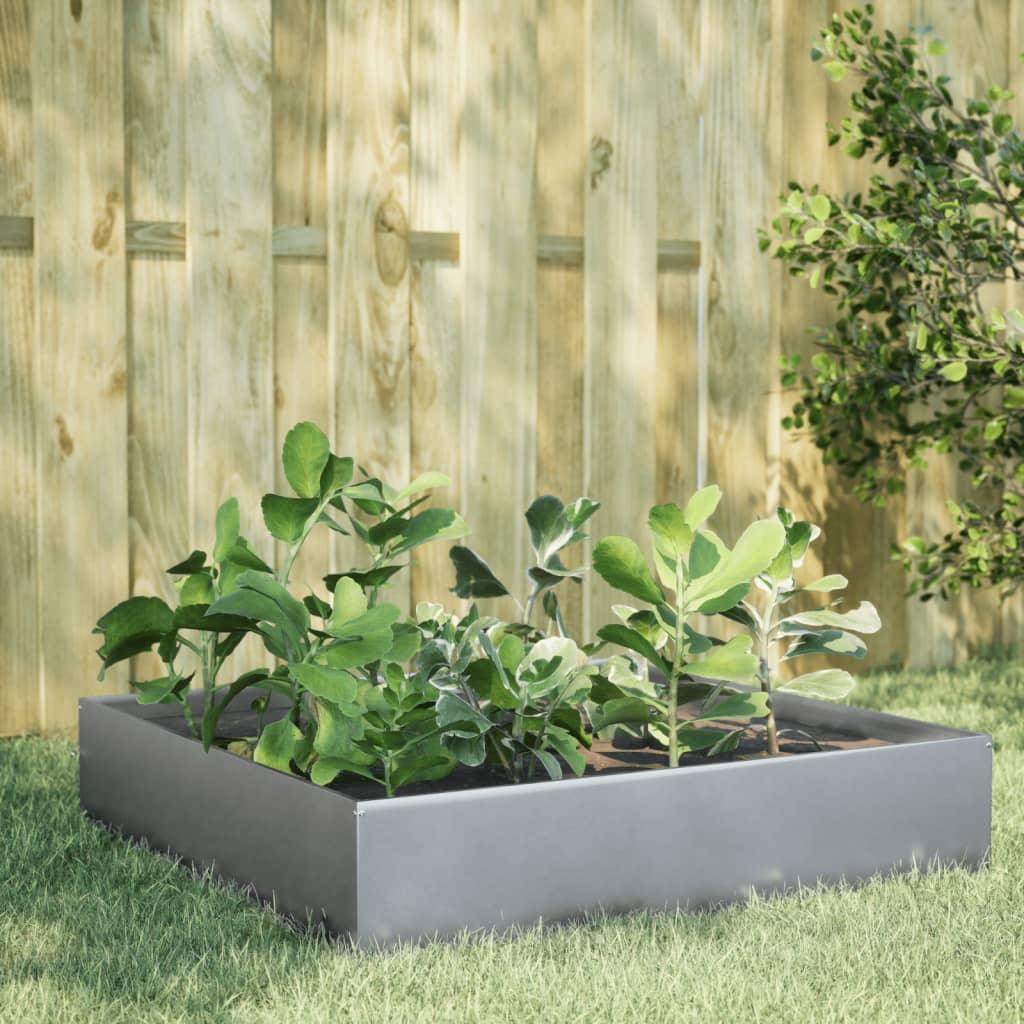 Højbed 100×100×33,5 cm i galvaniseret stål - firkantet plantekasse Højbed 100×100×33,5 cm i galvaniseret stål - firkantet plantekasse