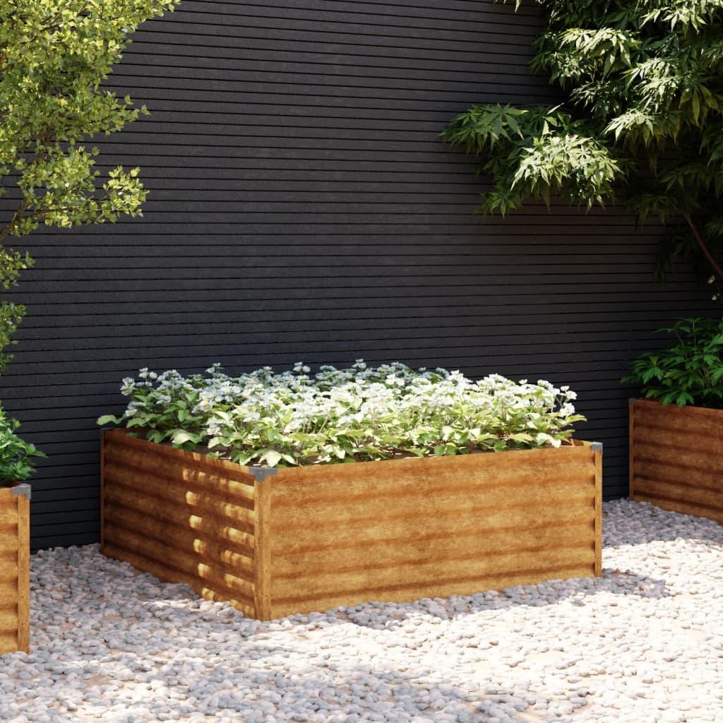 Højbed 100×100×36 cm i cortenstål - kvadratisk plantekasse Højbed 100×100×36 cm i cortenstål - kvadratisk plantekasse