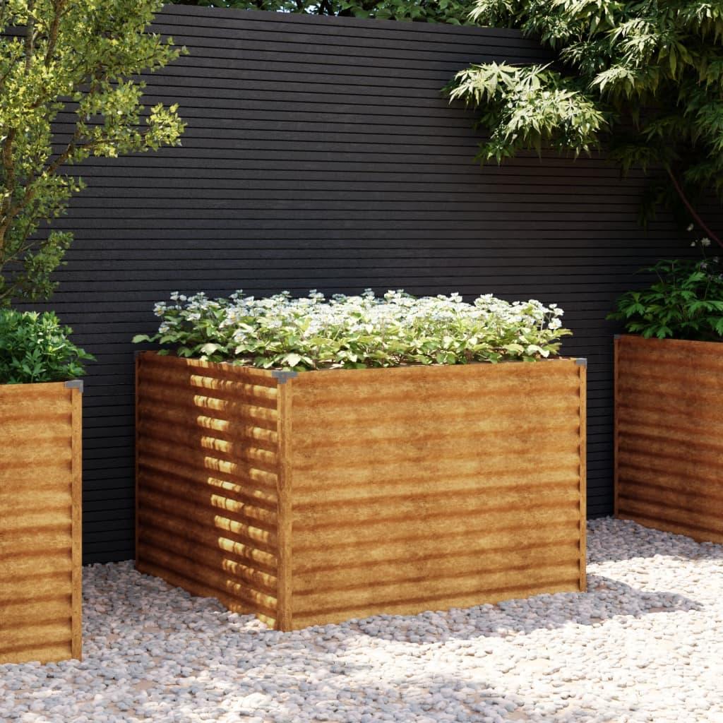 Højbed 100×100×69 cm i cortenstål - firkantet plantekasse Højbed 100×100×69 cm i cortenstål - firkantet plantekasse