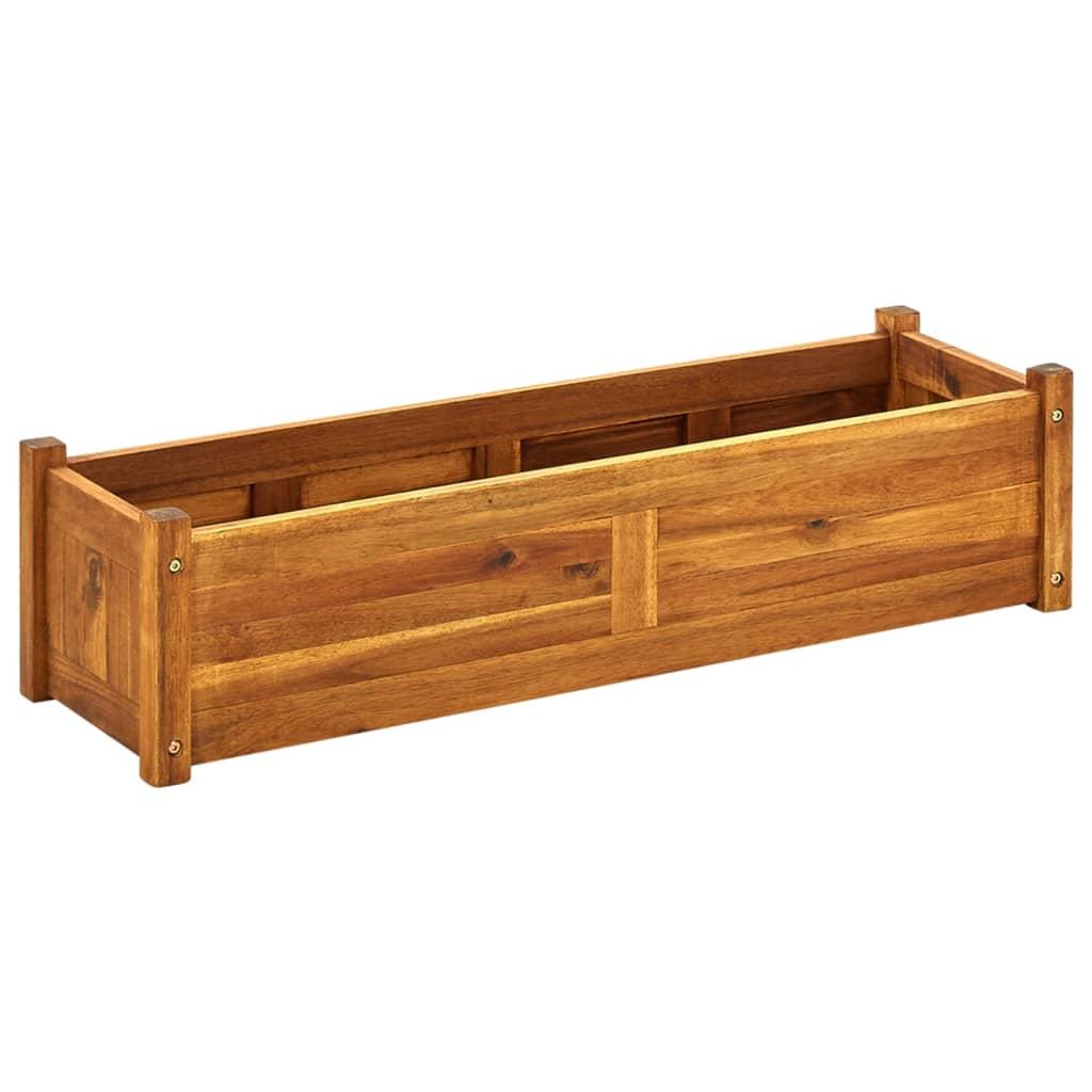 Højbed 100×30×25 cm i akacietræ - rektangulær plantekasse Højbed 100×30×25 cm i akacietræ - rektangulær plantekasse