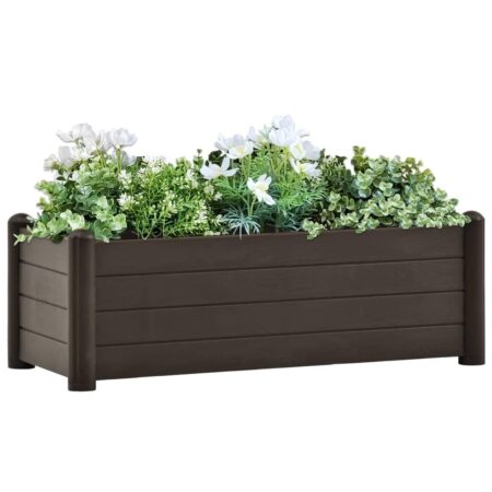 Højbed 100×43×35 cm i PP - mokkafarvet plantekasse 80 l